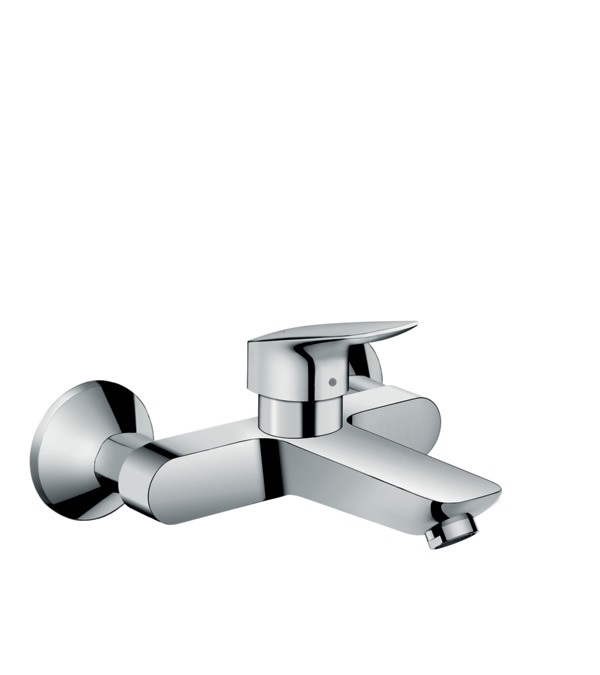 Hansgrohe Logis Miscelatore Monocomando per Lavabo Esterno a Parete Cromo 71225000 - Design SoftCube, Tecnologia AirPower ed EcoSmart