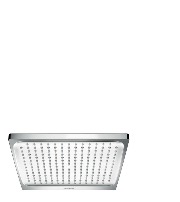 Hansgrohe Crometta E Soffione Doccia Quadrato 240x240 mm con Getto Rain e Funzione Anticalcare - Cromo