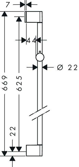 Hansgrohe Unica'Croma Asta Doccia Senza Flessibile, 65 cm, Ottone Cromato, Colore Cromo