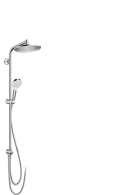 Hansgrohe Crometta S 240 - Colonna doccia a parete con soffione e doccetta, cromo, EcoSmart e QuickClean