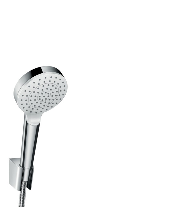Hansgrohe Crometta Set Doccia 1 Getto Rain EcoSmart 9 l/min con Flessibile 160 cm - Bianco/Cromo