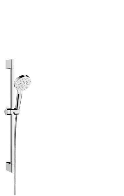 Hansgrohe Crometta Set doccia Vario EcoSmart 9 l/min con asta doccia 65 cm, 2 getti (Rain, IntenseRain), bianco/cromo, codice 26534400