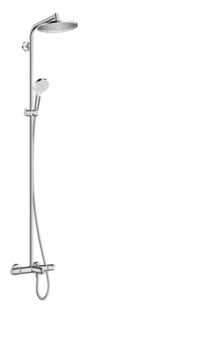 Hansgrohe Crometta S 240 Colonna doccia a parete con soffione da 240 mm, termostatico e doccetta, cromo