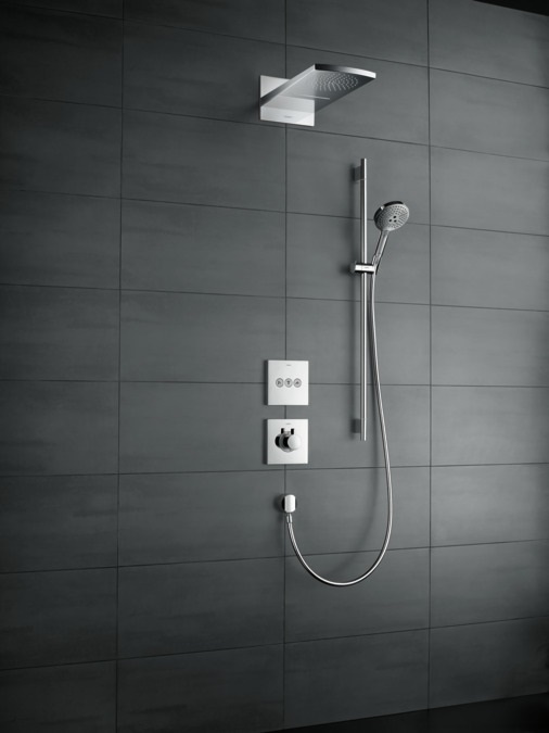 Hansgrohe Raindance Select S Set Doccia 120 cm con Asta Saliscendi, 3 Getti EcoSmart, Cromo, 26323000