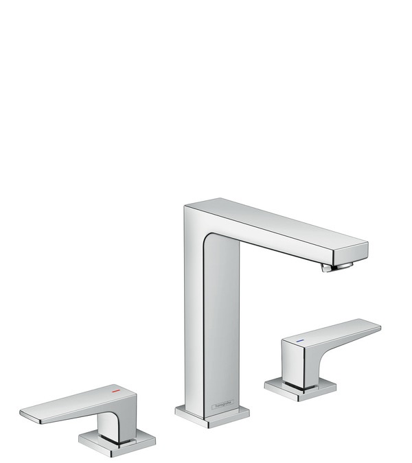 Hansgrohe Metropol Rubinetto Lavabo 3 Fori 160 con Maniglia a Leva e Push-Open - Cromo, Modello 32515000