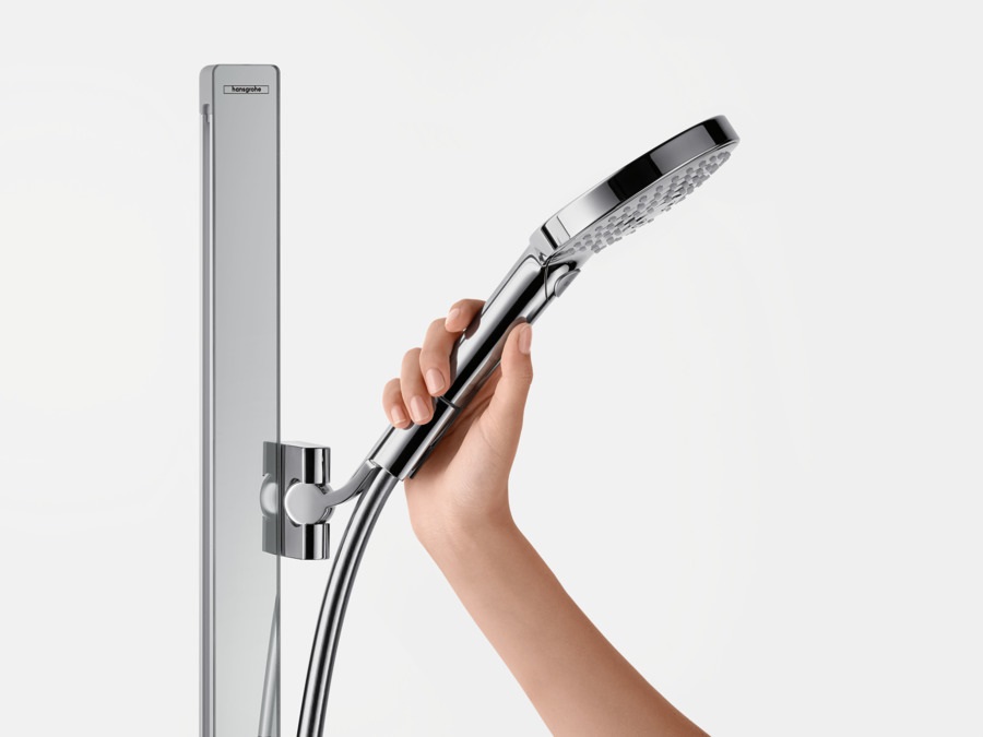 Hansgrohe Raindance Select S Set doccia 120 con 3 getti EcoSmart 9 l/min, asta doccia 90 cm e portasapone, cromo