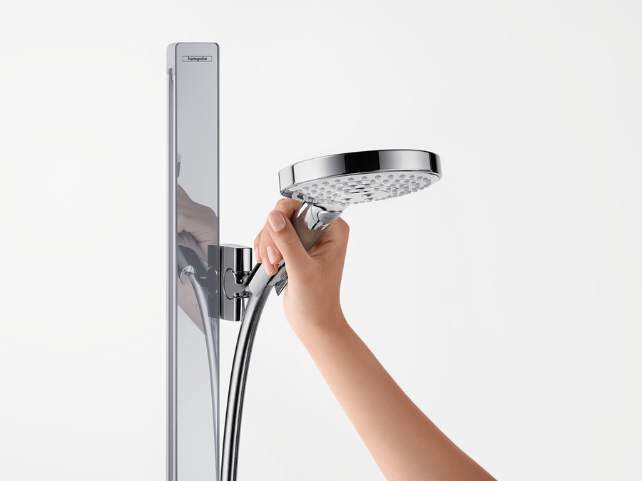 Hansgrohe Raindance Select S Set Doccia 120 con Asta 90 cm, 3 Getti (Rain, RainAir, Whirl) e Portasapone - Cromo