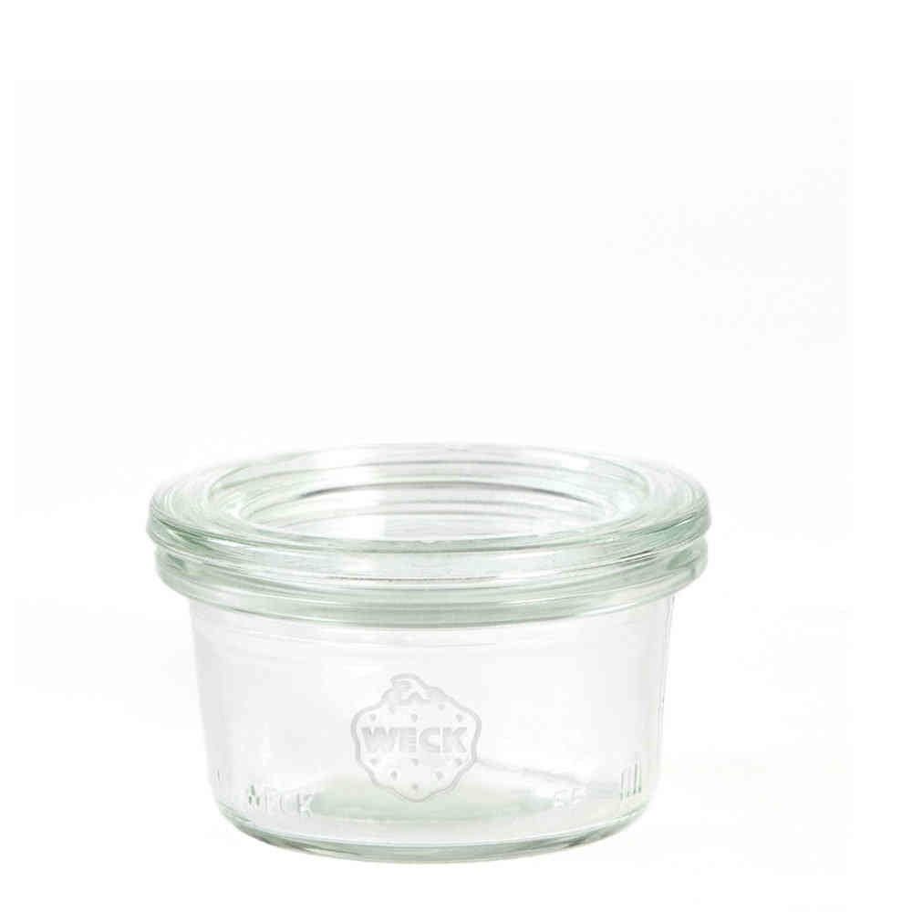 Weck Vasetto Rotondo Mini in Vetro Trasparente da 50 ml con Coperchio - Confezione da 12 Pezzi