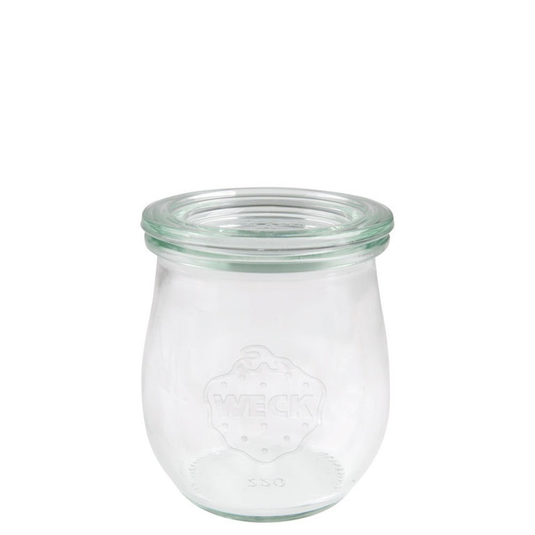 Weck Rotondo Rim Mini Tulip Jar, 220 ml, Vetro Trasparente con Coperchio in Vetro, Ideale per Salse e Dessert