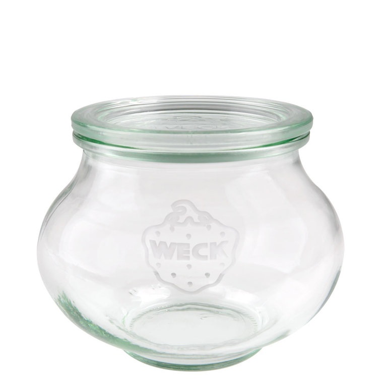 Weck Barattolo Deco in Vetro Trasparente, Capacità 560 ml, Con Coperchio in Vetro, Set da 6