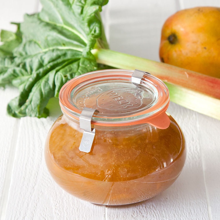 Weck Barattolo Deco in Vetro Trasparente, Capacità 560 ml, Con Coperchio in Vetro, Set da 6