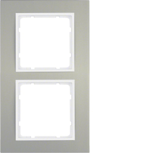 Berker Frame 2 F. ALU/PWS - Cornice 2 unità, montaggio orizzontale e verticale