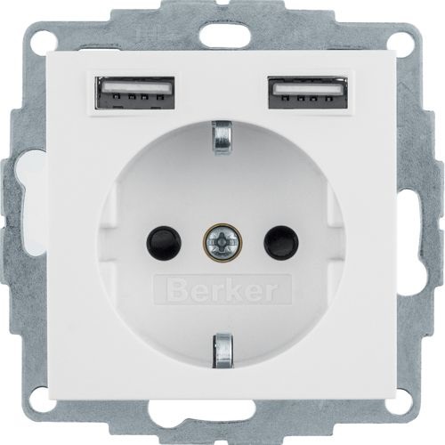 Berker Presa Schuko/USB S.1 Bianco Polare - Ottima Qualità e Pratica