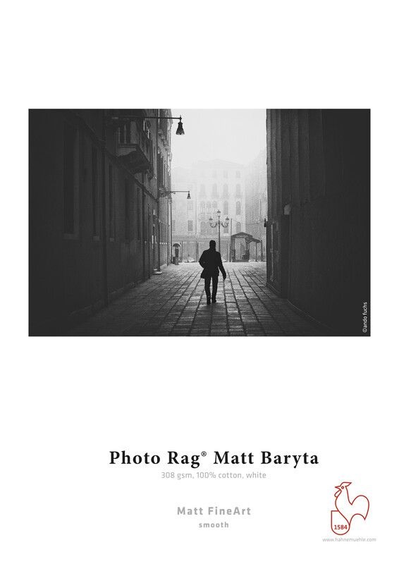 Hahnemühle Photo Rag Baryta A3 - Carta opaca 308 g/m², 100% cotone, 25 fogli