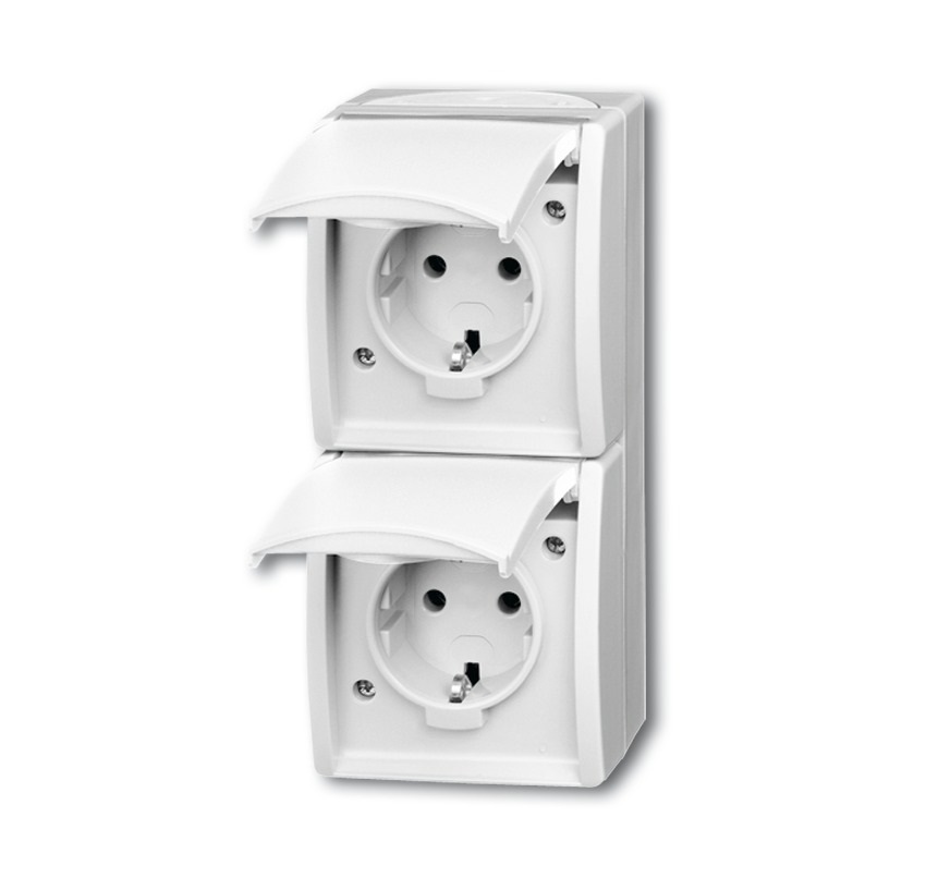 Busch-Jaeger 20-02 EWN-54 - Presa Schuko Flessibile con Protezione IP44 e Lampada di Segnalazione