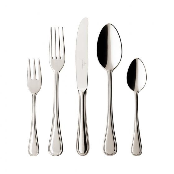Villeroy & Boch Neufaden Merlemont Set di Posate 30 Pz in Acciaio Inossidabile Argento/Platino, Lavabile in Lavastoviglie, Servizio per 6 Persone