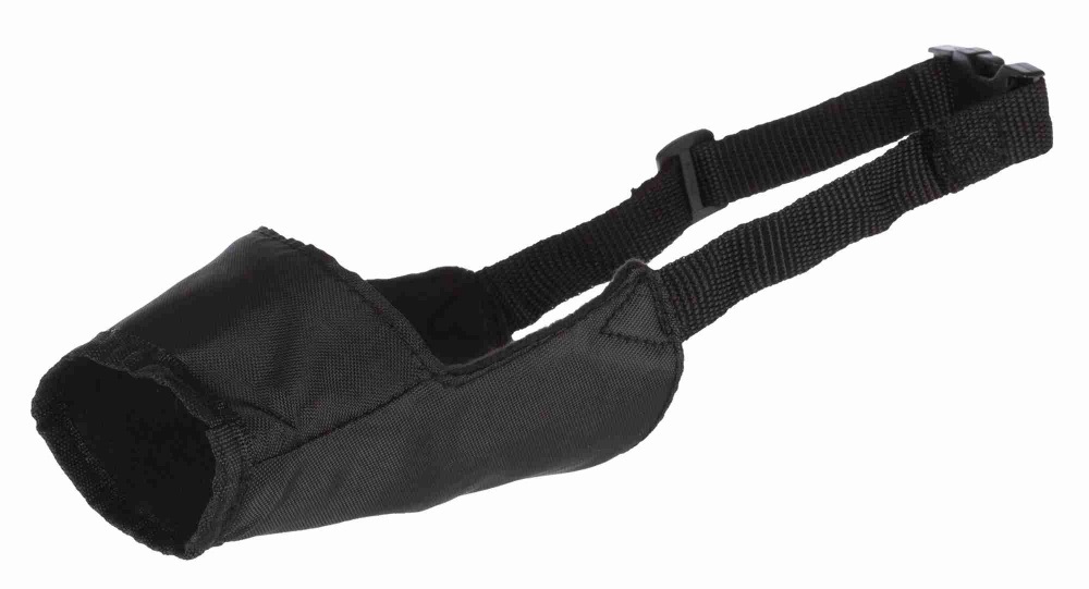 TRIXIE Museruola in Nylon S-M - Cinturino Regolabile, Uso Breve Termine, Giro Muso 20 cm, Giro Collo 15-36 cm