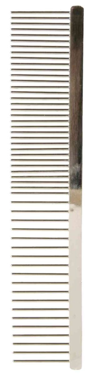 TRIXIE Pettine e Spazzola per Animali in Metallo 16 cm con Denti Fini e Grossi - Toelettatura Completa per Cani