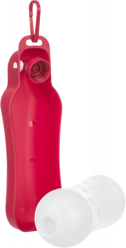 Trixie Distributore d'Acqua 500 ml con Ciotola Pieghevole - Pratico Accessorio da Viaggio per Cani