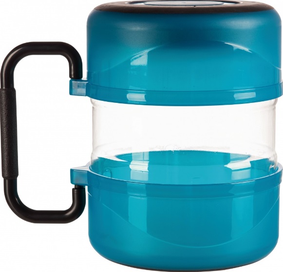 TRIXIE Set da Viaggio per Cani - Contenitore 2L e 2 Ciotole Antiscivolo 0,75L, Plastica Blu