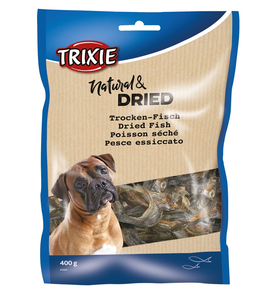 Trixie Snack per Cani Spratti Secchi - 400 g, Pesce Secco Naturale con Omega 3 e Omega 6