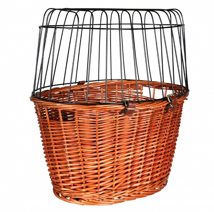 TRIXIE Cesto Anteriore per Bicicletta in Vimini per Cani e Gatti - 44x48x33 cm, Fino a 5 kg, Colore Naturale