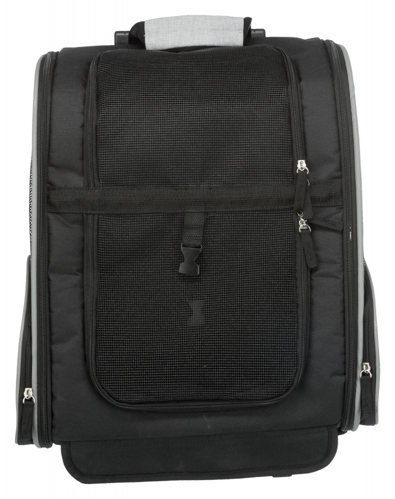 TRIXIE Trolley Zaino Porta Animali Domestici 32x45x25 cm - Nero/Grigio, Fino a 8 Kg, con Maniglia Telescopica e Guinzaglio Corto