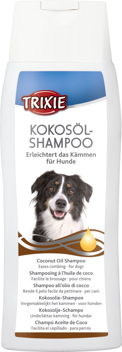 TRIXIE Shampoo all'Olio di Cocco 250 ml - Facilita la Pettinabilità, Ideale per Cani a Pelo Lungo
