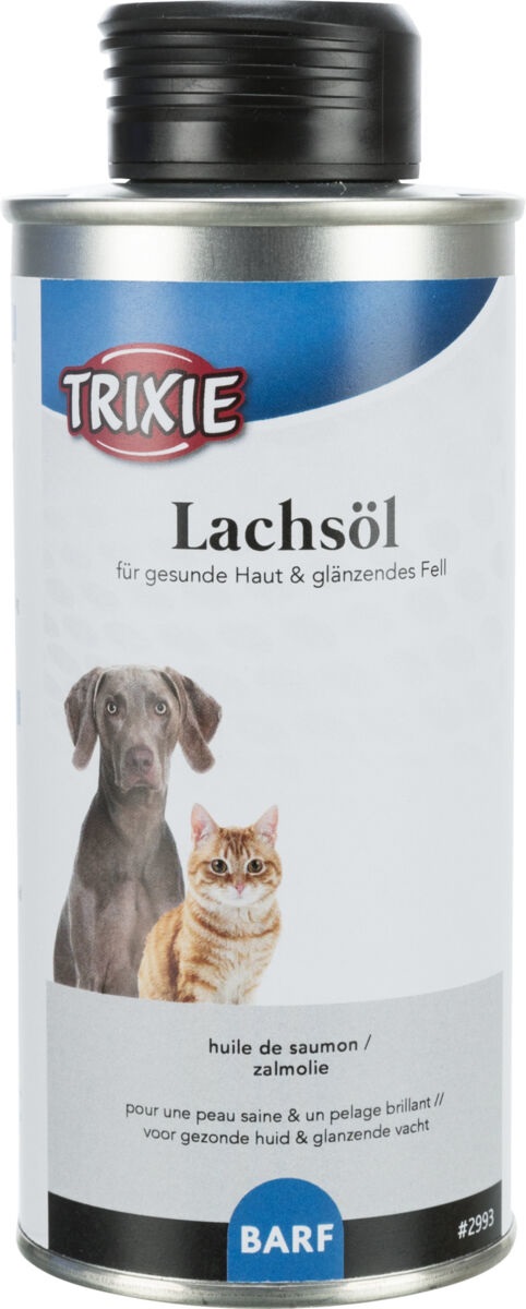 TRIXIE Olio di Salmone 250 ml - Complemento Alimentare per Cani e Gatti, Ricco di Omega 3 e Omega 6 per Pelle Sana e Pelo Lucente
