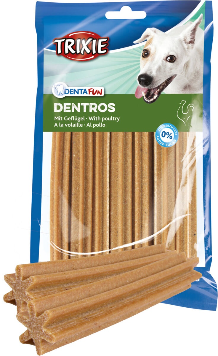 TRIXIE Dentros Snack per Cani con Pollo - 7 Pezzi, 180 g - Favorisce l'Igiene Dentale e Alito Fresco