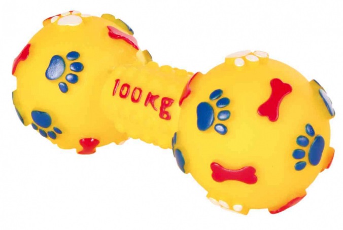 TRIXIE 3361 - Gioco in vinile per cani, Bilanciere 15 cm con squittio, colori assortiti