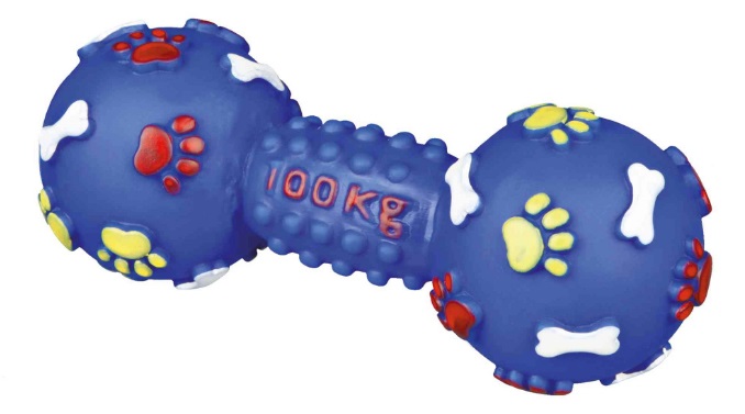 TRIXIE 3361 - Gioco in vinile per cani, Bilanciere 15 cm con squittio, colori assortiti