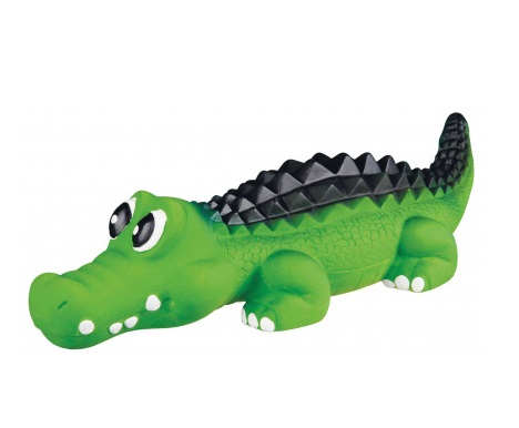 TRIXIE Coccodrillo in Latex - Gioco per Cani 35 cm con Squittio - Adatto per Cani di Taglia Media e Grande