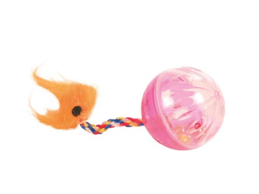 TRIXIE Rattle Balls - Set di 2 Palline Colorate con Sonaglio e Campana per Gatti, Diametro 4 cm