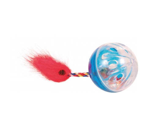 TRIXIE Rattle Balls - Set di 2 Palline Colorate con Sonaglio e Campana per Gatti, Diametro 4 cm