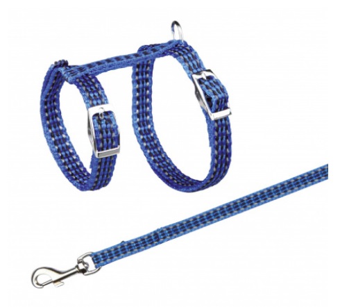 TRIXIE Parure Gatto Riflettente con Pettorina e Guinzaglio Regolabile - 22-42 cm, Lunghezza Guinzaglio 120 cm