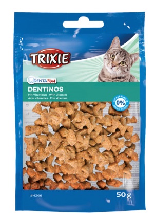 Trixie Denta Fun Dentinos Snack per Gatti 50 g - Arricchiti con Vitamine, Aiutano a Pulire i Denti e Rimuovere il Tartaro
