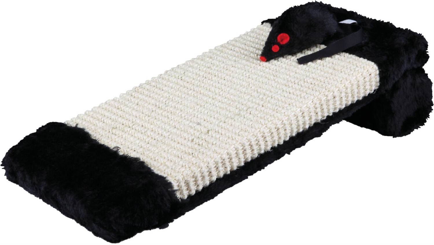 Trixie Tiragraffi Tavoletta su Rullo 15 x 35 cm in Sisal e Peluche con Gioco per Gatti - Colore Nero