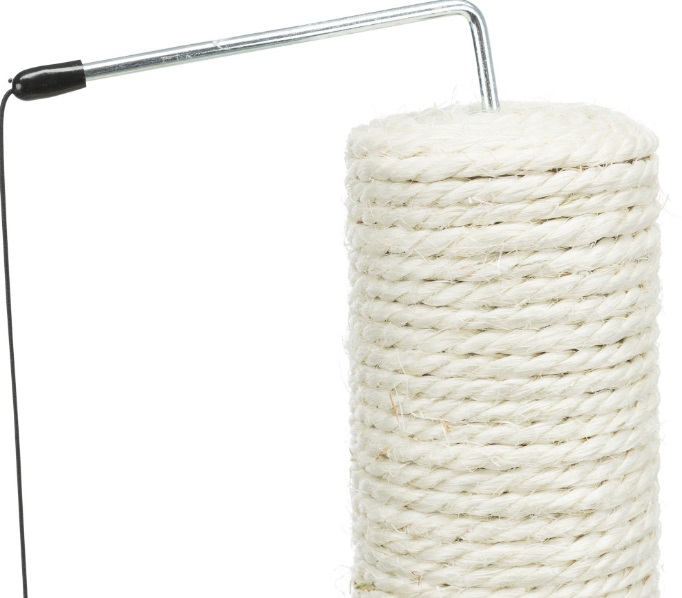 Trixie Tiragraffi Tronchetto Scratch Me - Altezza 50cm, Diametro 7cm, Rivestito in Sisal Naturale con Giochi Appesi