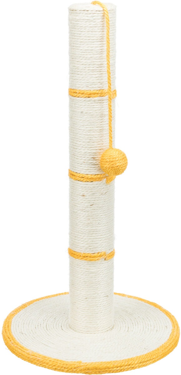 Trixie Tiragraffi Tronchetto per Gatti 62 cm - Rivestito in Sisal Naturale con Gioco Appeso, Base Ø 35 cm