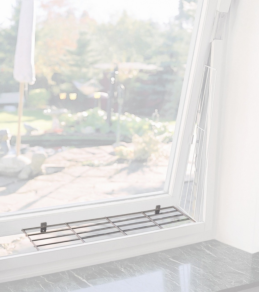 TRIXIE Griglia di Sicurezza per Finestre in Metallo - Fissaggio Superiore o Inferiore, Protezione per Gatti