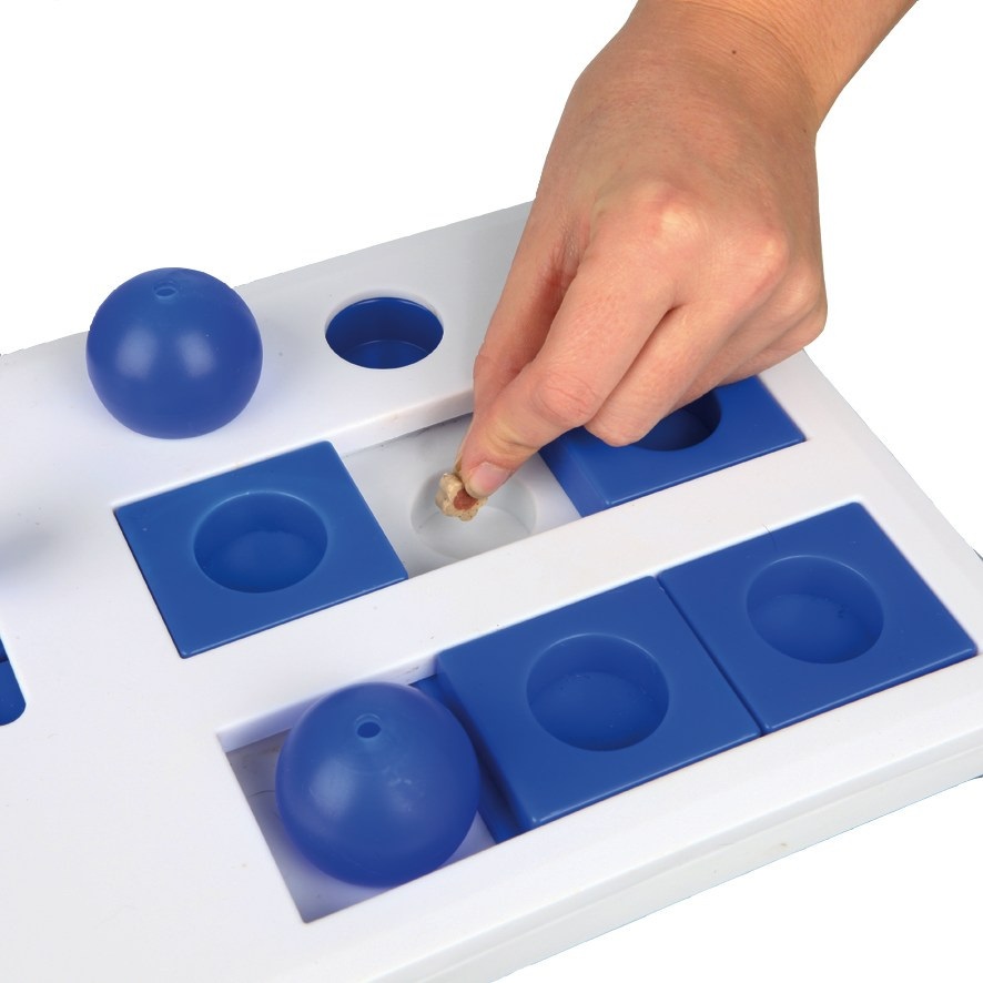Trixie 4596 Gioco Interattivo per Gatti - Modulo Brain Mover Blu 25 x 20 cm con 4 Zone di Gioco
