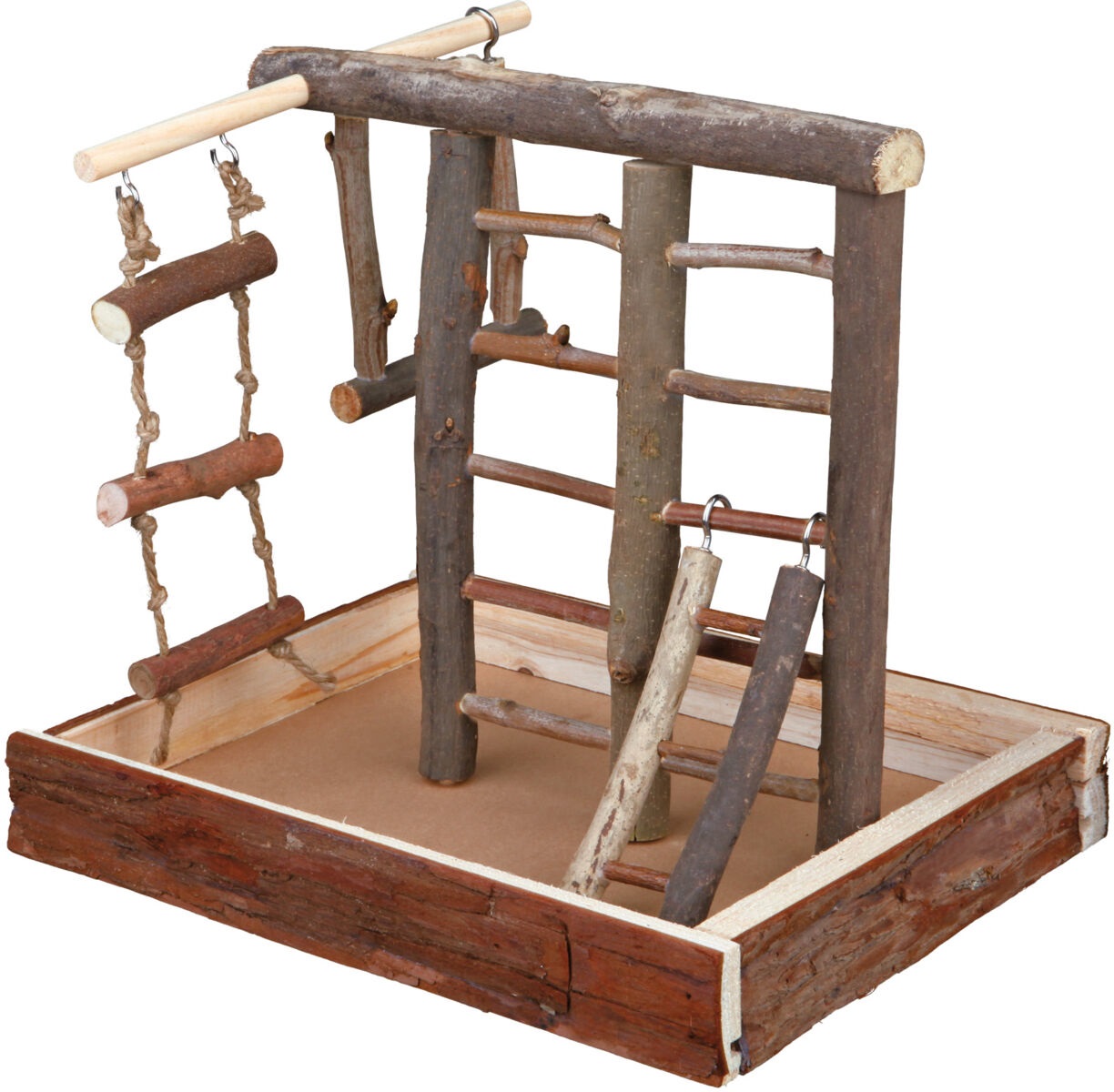 TRIXIE Natural Living Parque - Spazio Gioco per Uccelli in Legno Naturale 28 × 25 × 22 cm