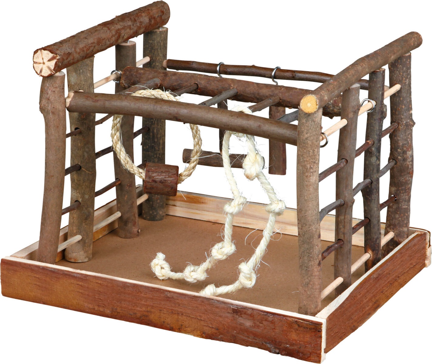 TRIXIE Palestra Gioco Natural Living in Legno per Uccelli - L35 x P29 x H25 cm, Design Naturale e Facile da Montare