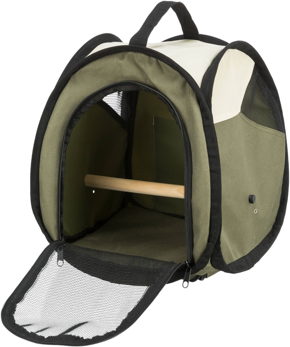 TRIXIE Borsa da Trasporto per Uccelli - 27x32x27 cm, 0.54 g, 100% Materiali Naturali, Ganci in Legno