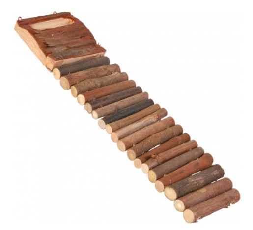 TRIXIE Scala in Legno Naturale per Roditori e Uccelli - 7 Gradini, 27 cm, con 18 Pioli