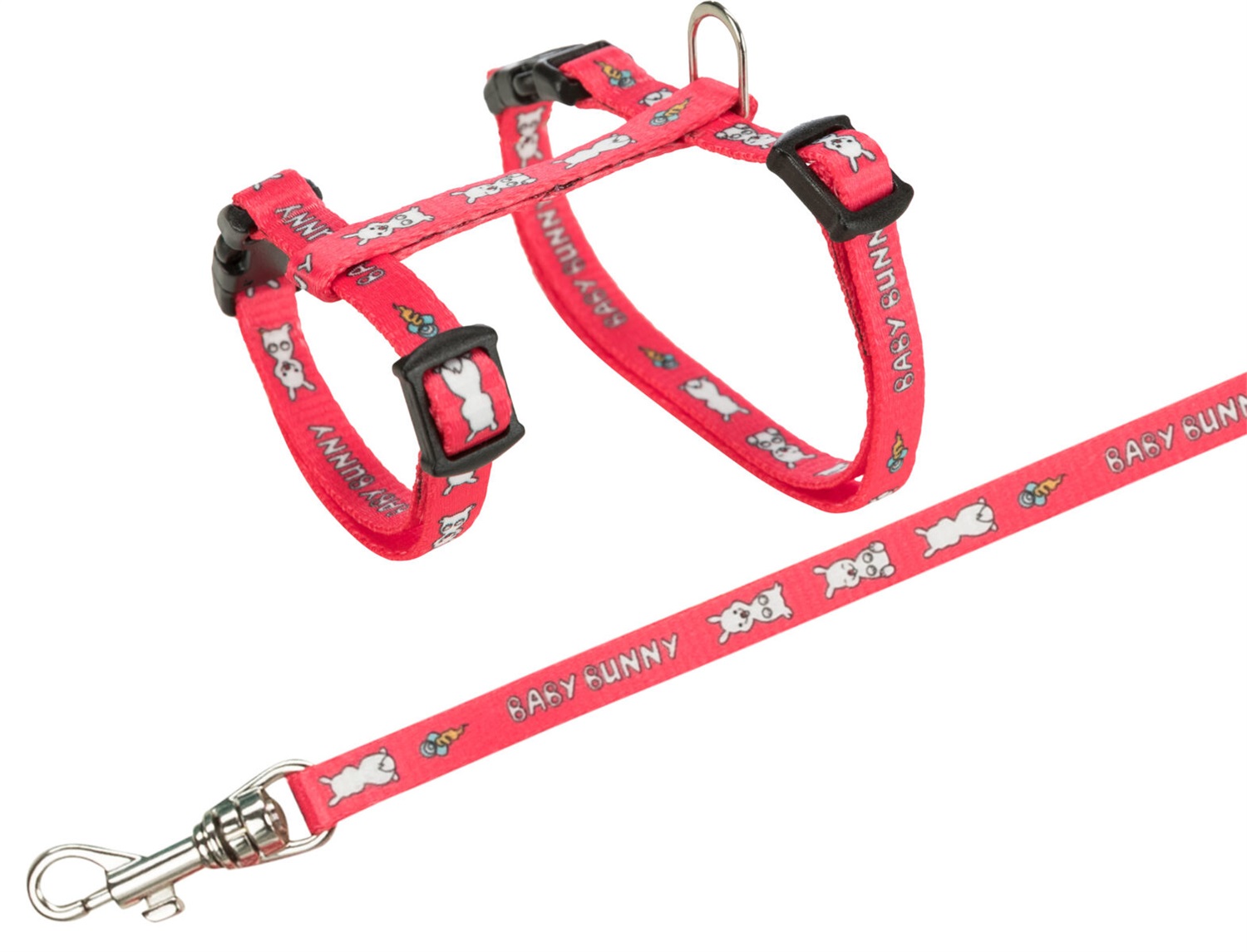 TRIXIE Pettorina con Guinzaglio per Conigli Piccoli 20-33 cm, 8 mm - Nylon Regolabile con Chiusura a Scatto
