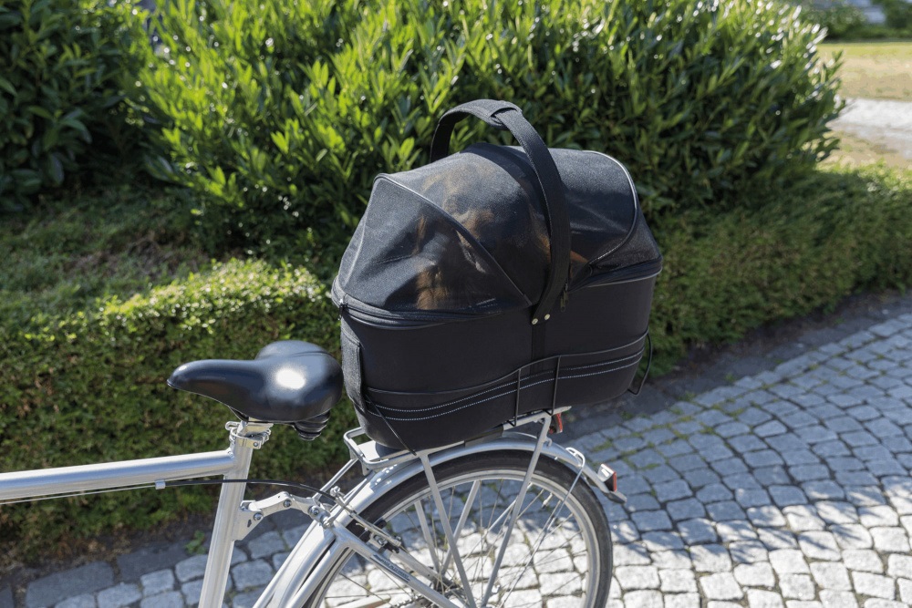 Trixie Cestino per Bicicletta Lungo - Borsa per Animali Domestici, EVA, Robusto Telaio in Metallo, Dimensioni L 60 x P 29 x H 42 cm, Fino a 8 kg