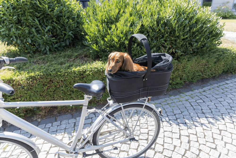 Trixie Cestino per Bicicletta Lungo - Borsa per Animali Domestici, EVA, Robusto Telaio in Metallo, Dimensioni L 60 x P 29 x H 42 cm, Fino a 8 kg