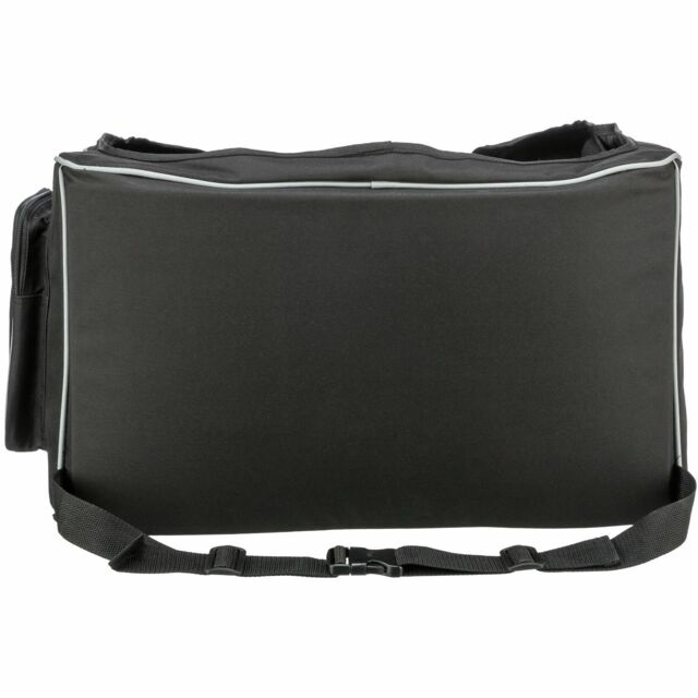 TRIXIE Seggiolino Auto Midi per Cani - L 57 x L 36 x H 37 cm, Nero, Comodo e Sicuro, Pieghevole con Tasche Esterne